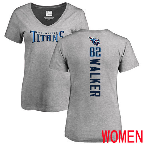 Tennessee Titans Ash Women Delanie Walker Backer NFL Football 82 T Shirt